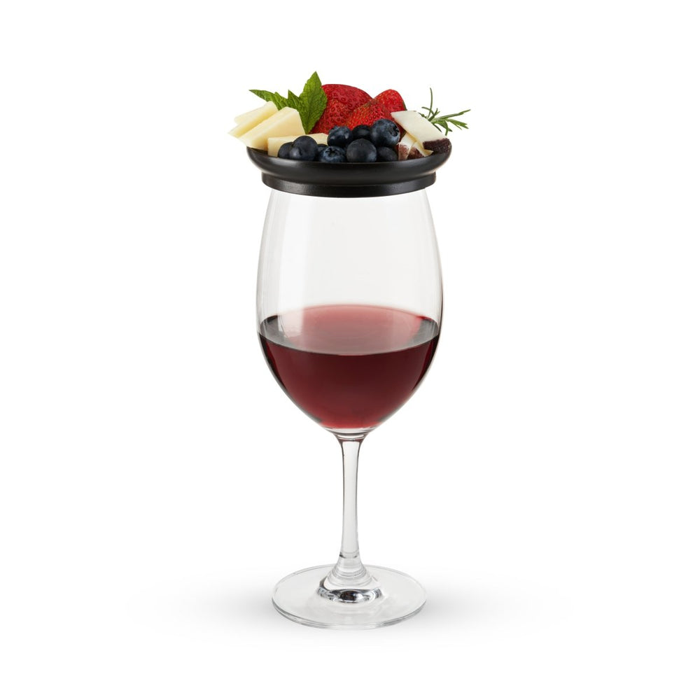 Twine Living Wine Glass Topper Appetizer Plates, Set of 4 - lily & onyx