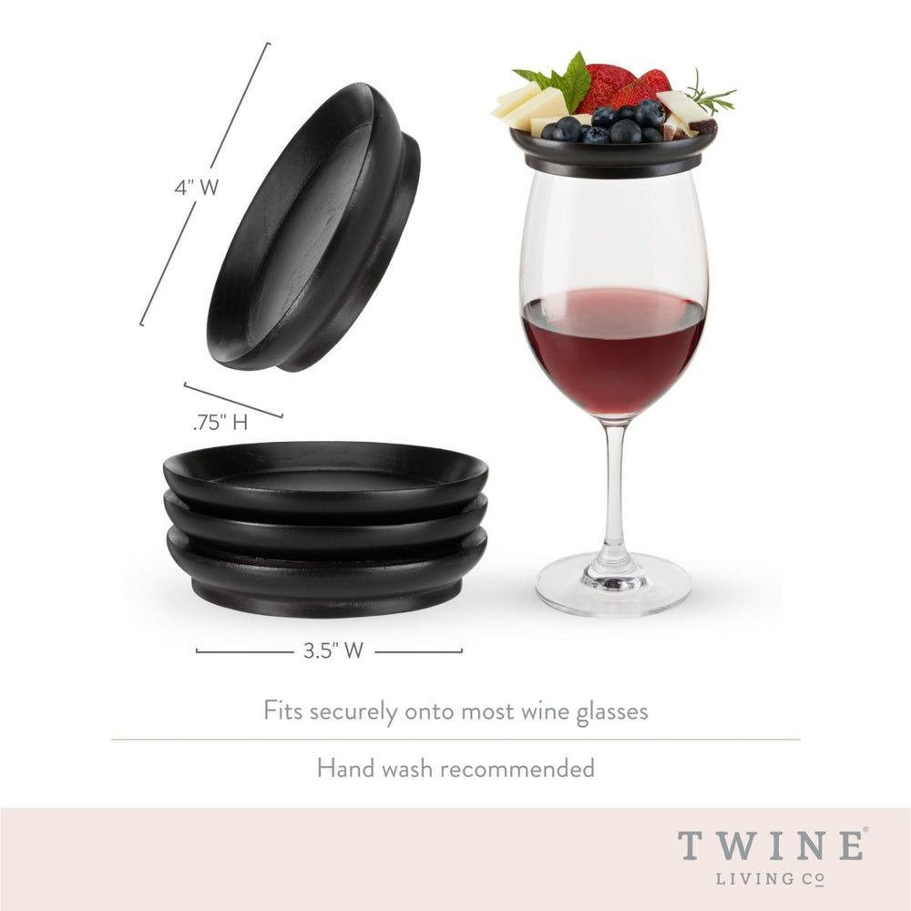 
                      
                        Twine Living Wine Glass Topper Appetizer Plates, Set of 4 - lily & onyx
                      
                    