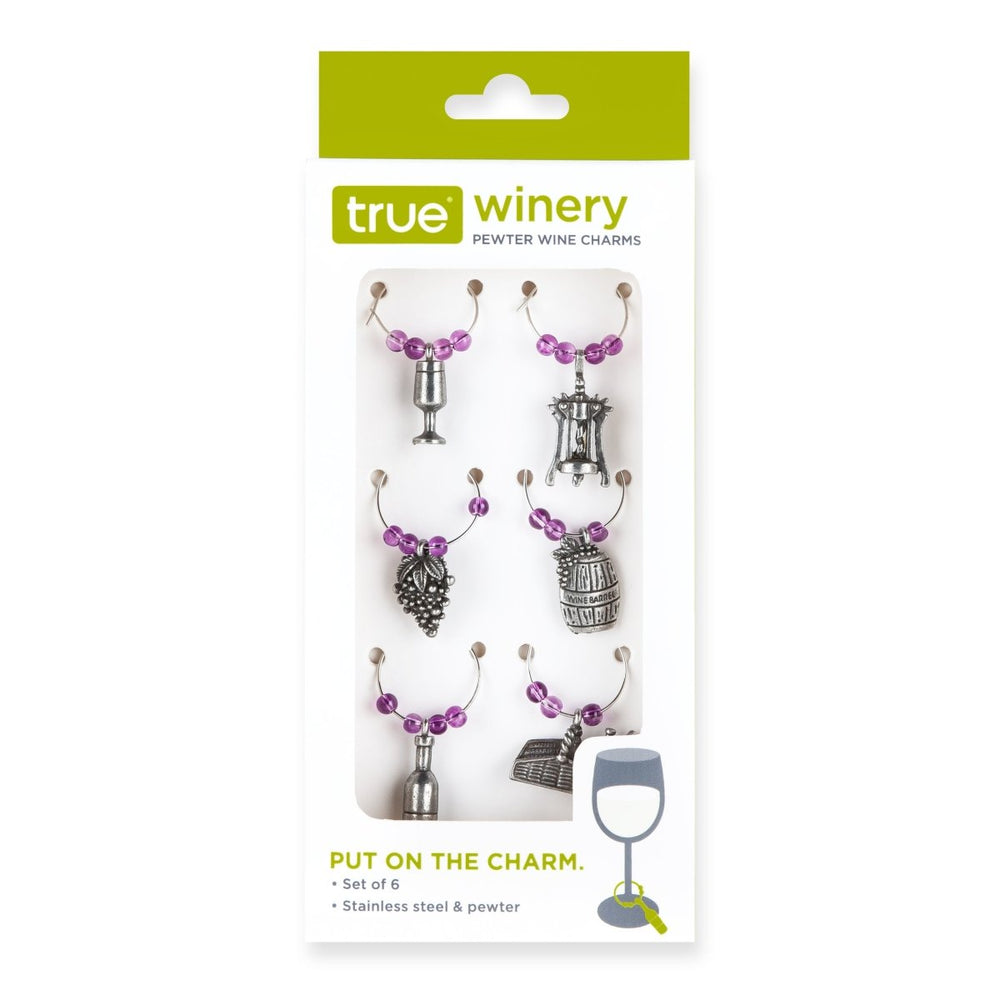 
                      
                        True Winery Pewter Wine Charms, Set of 6 - lily & onyx
                      
                    