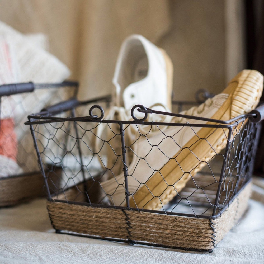 
                      
                        RusticReach Wire Carry Basket With Rectangular Hemp Rope Bottom - lily & onyx
                      
                    