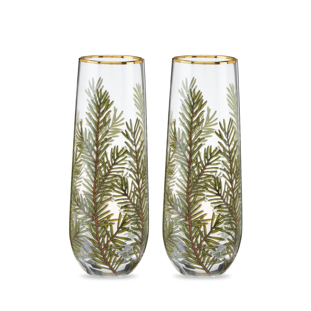 Twine Living Woodland Stemless Champagne Flutes, Set of 2 - lily & onyx