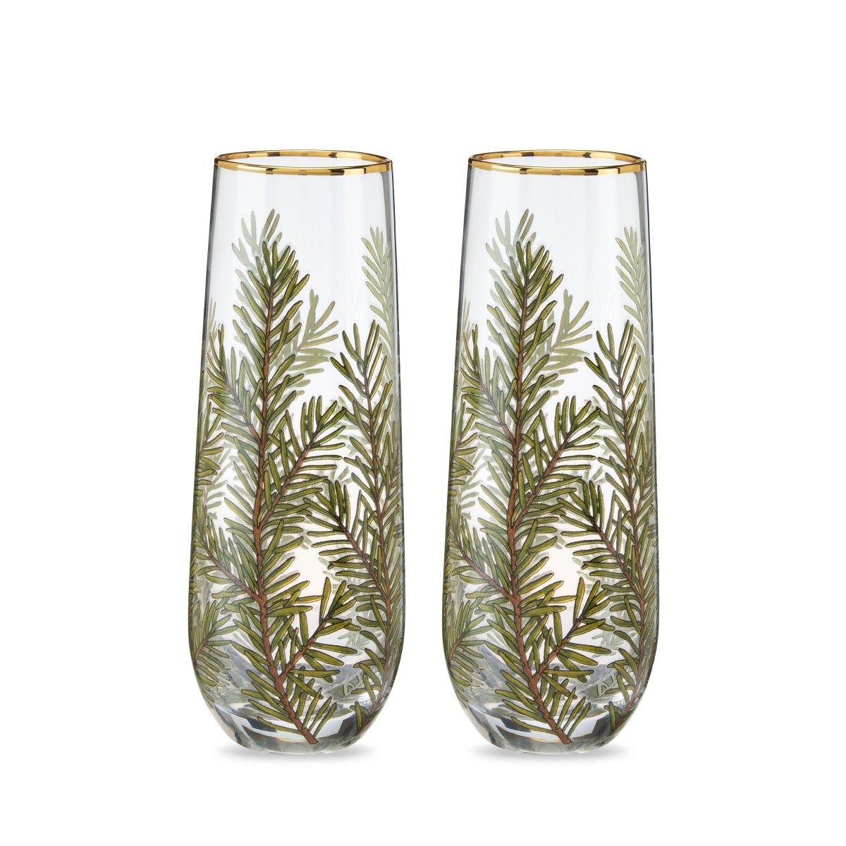 Twine Living Woodland Stemless Champagne Flutes, Set of 2 - lily & onyx
