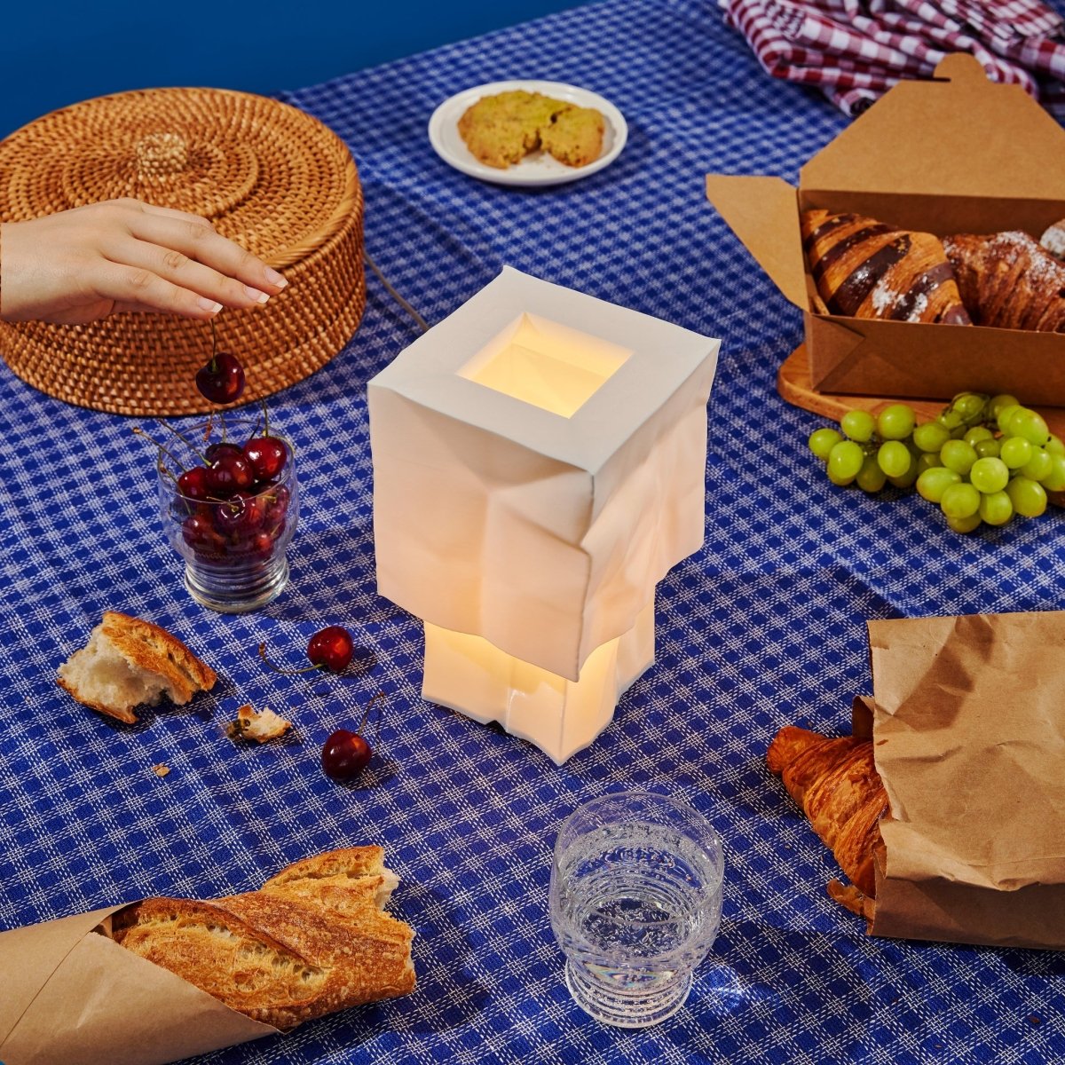 Wooj Design Farolito Lamp | Paper Bag - Inspired 3D - Printed Table Lamp by Wooj Design