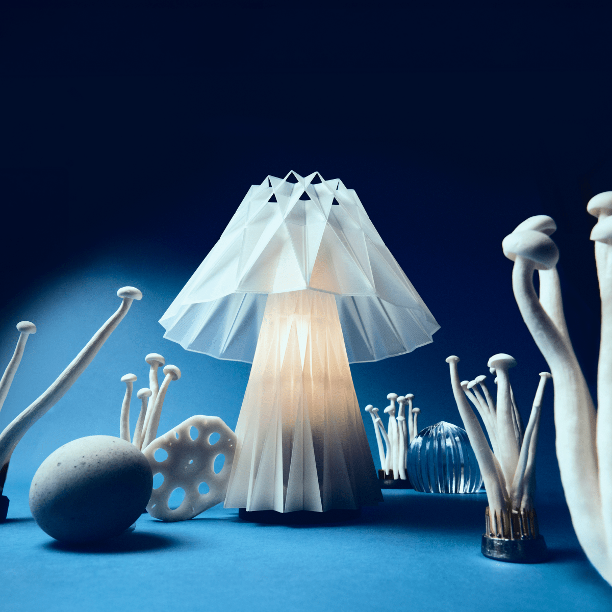 Wooj Design Prisma Lamp | Geometric 3D - Printed Table Lamp with Living Hinge by Walmen Dumaliang