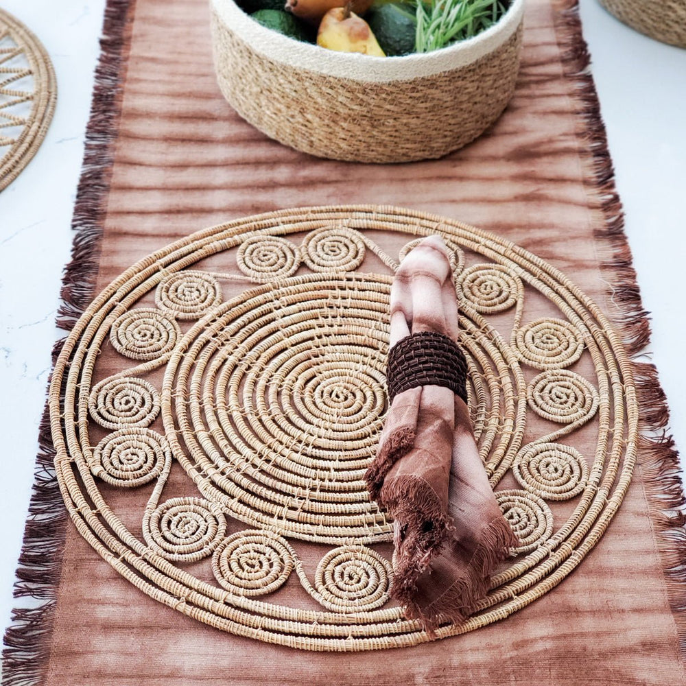 
                      
                        KORISSA Woven Palm Fiber Napkin Ring, Brown - Set of 4 - lily & onyx
                      
                    