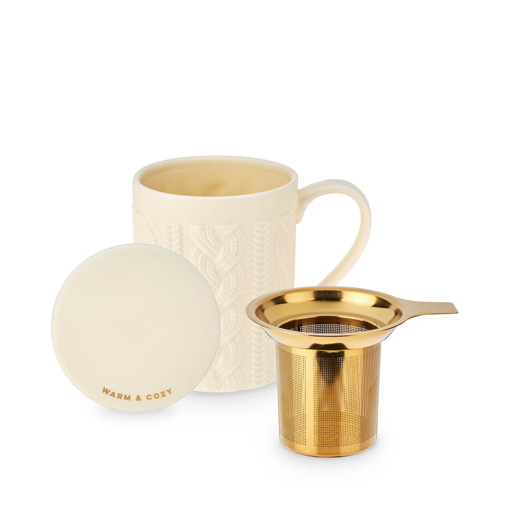 
                      
                        Annette Knit Ceramic Tea Mug & Infuser, 12oz
                      
                    
