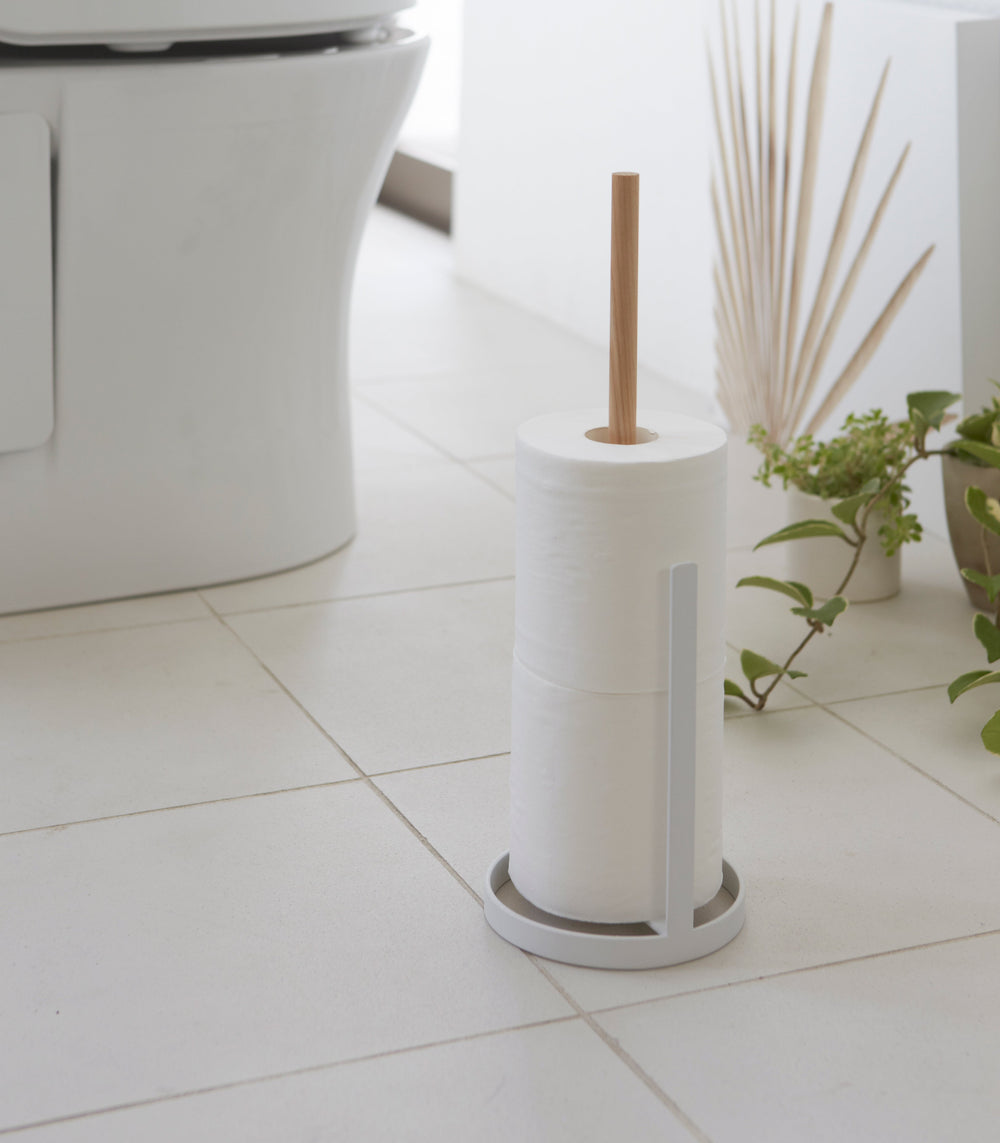 Steel & Wood Toilet Paper Stocker