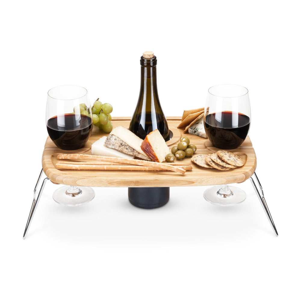 Dash Wine Picnic Table with Foldable Legs for Two