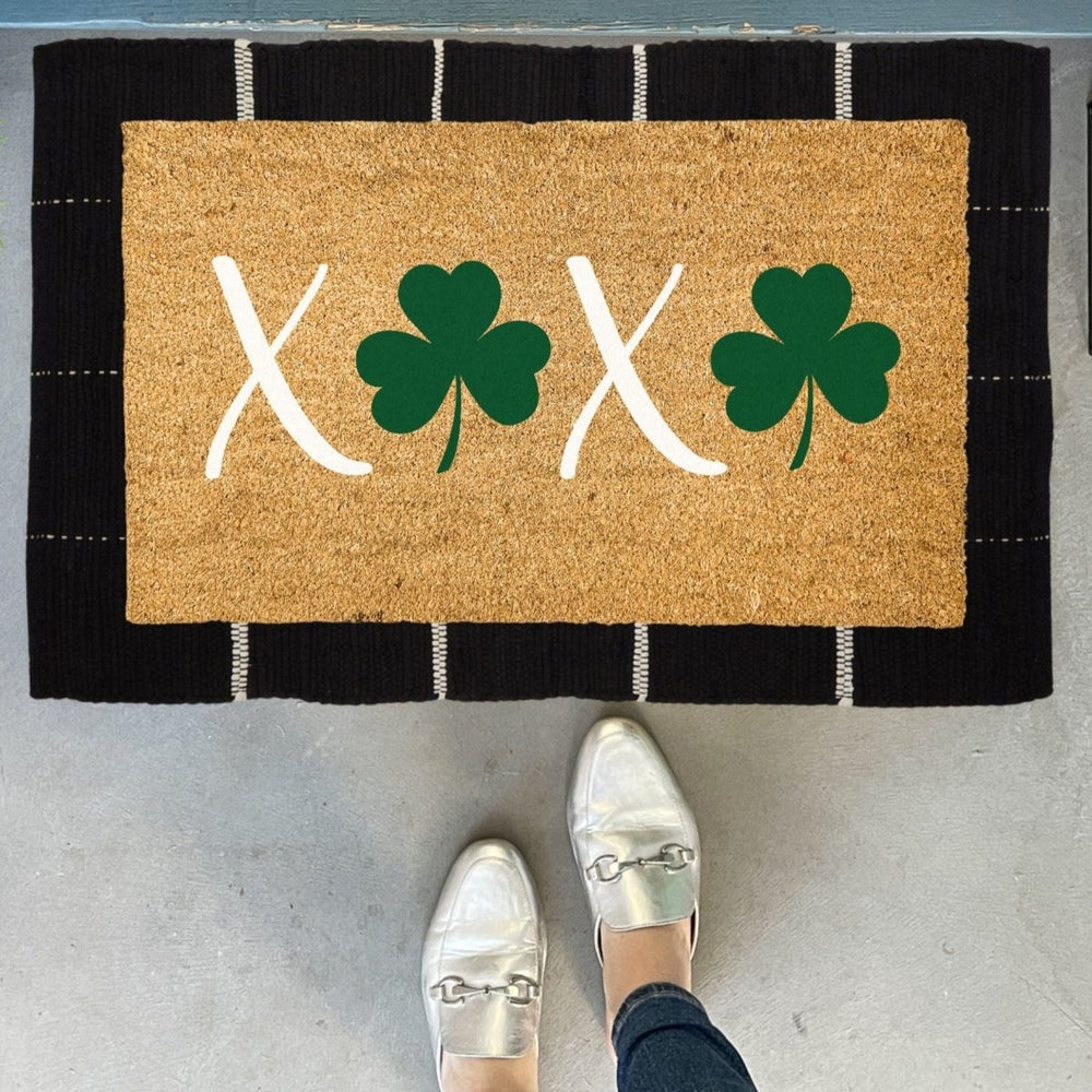 Nickel Designs Custom Doormats XOXO Shamrocks St. Patricks Doormat - lily & onyx