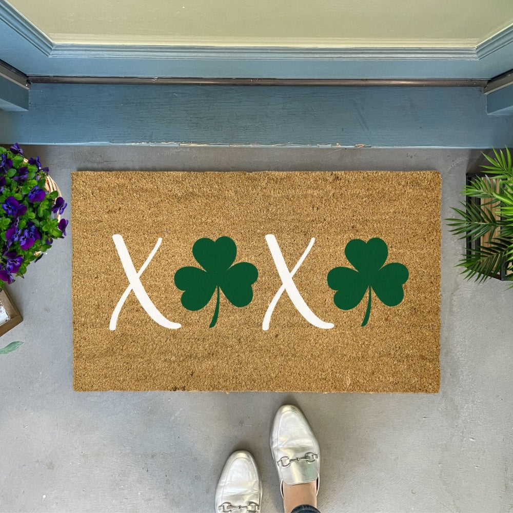 Nickel Designs Custom Doormats XOXO Shamrocks St. Patricks Doormat - lily & onyx