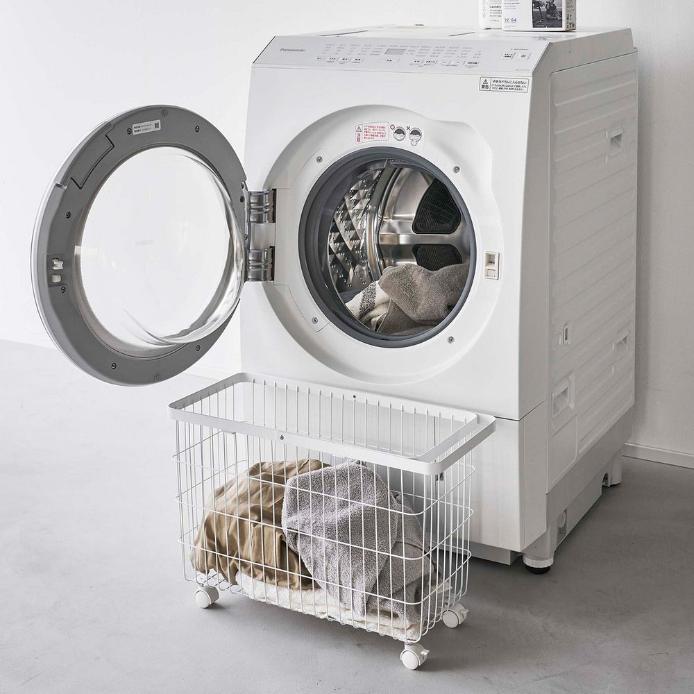 Rolling Wire Laundry Basket, 14.8" H