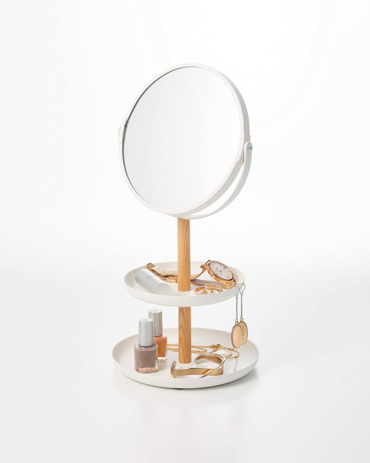 Two-Tier Jewelry Tray With Mirror