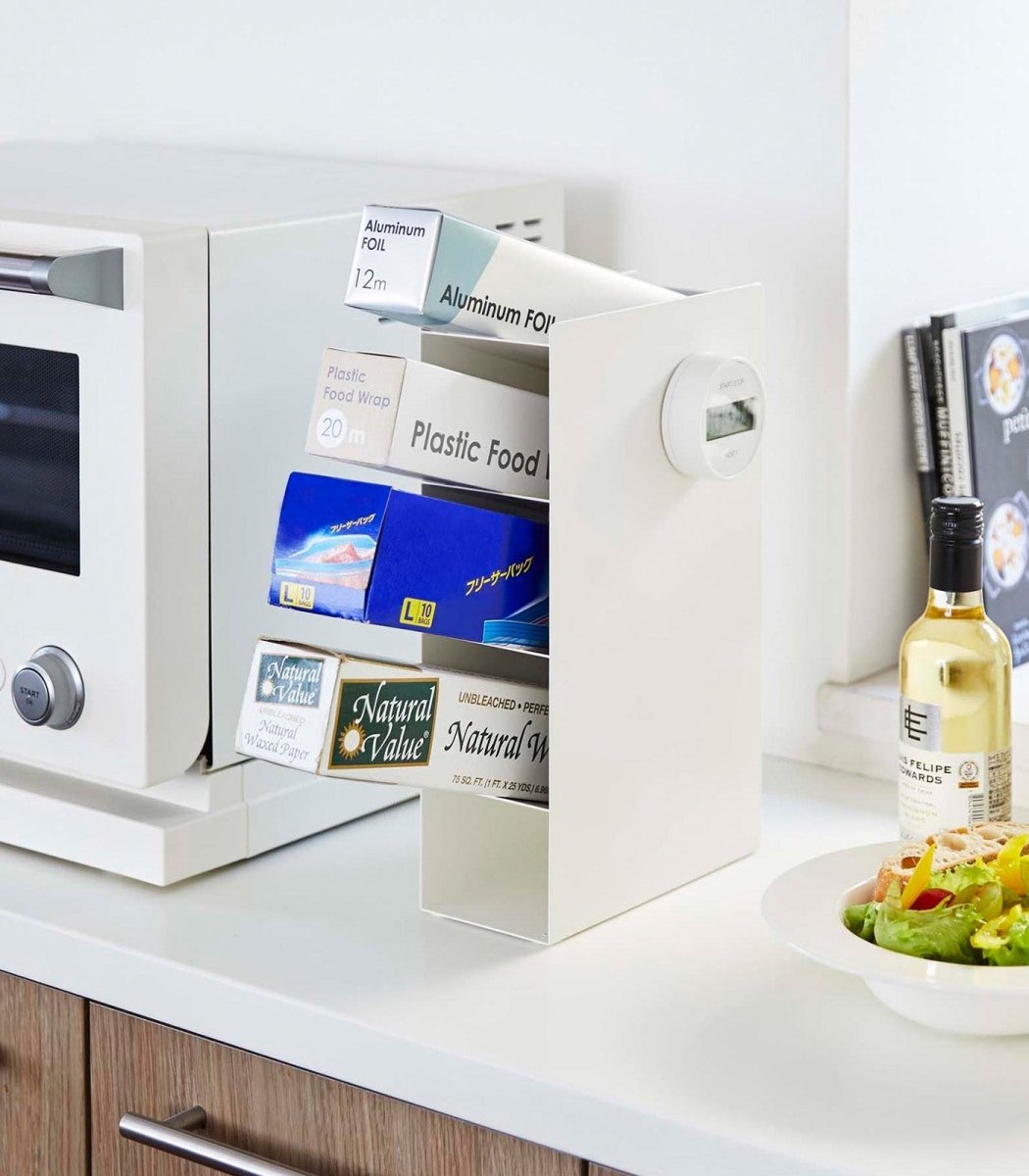 Yamazaki Home 4 - Tier Steel Food Wrap Stand