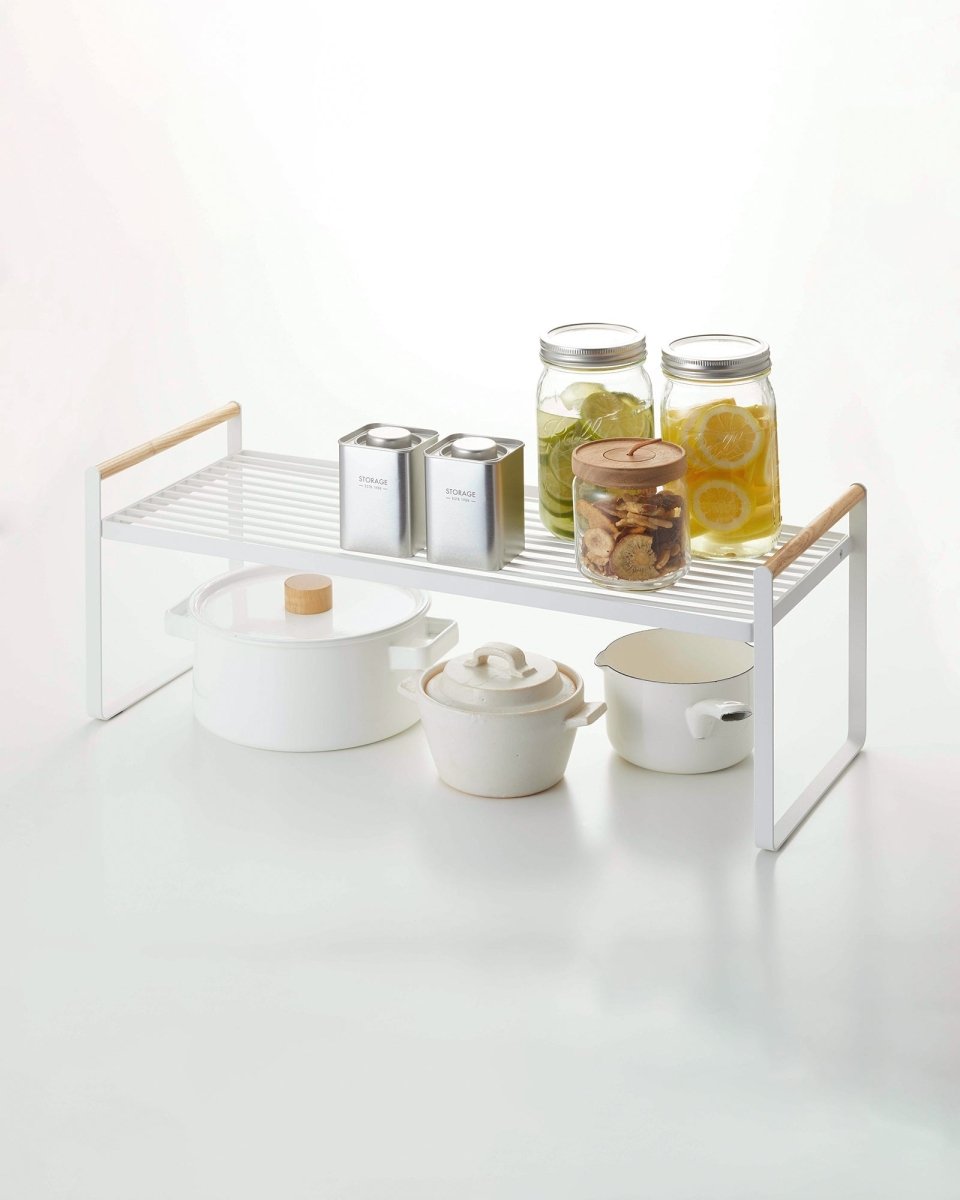 Yamazaki Home Countertop Wire Shelf - Steel + Wood