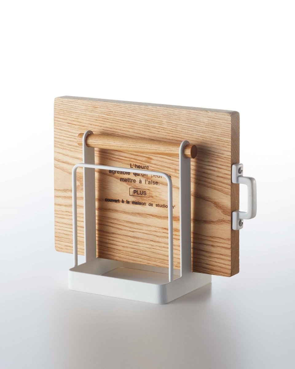 Yamazaki Home Cutting Board Stand - Steel + Wood