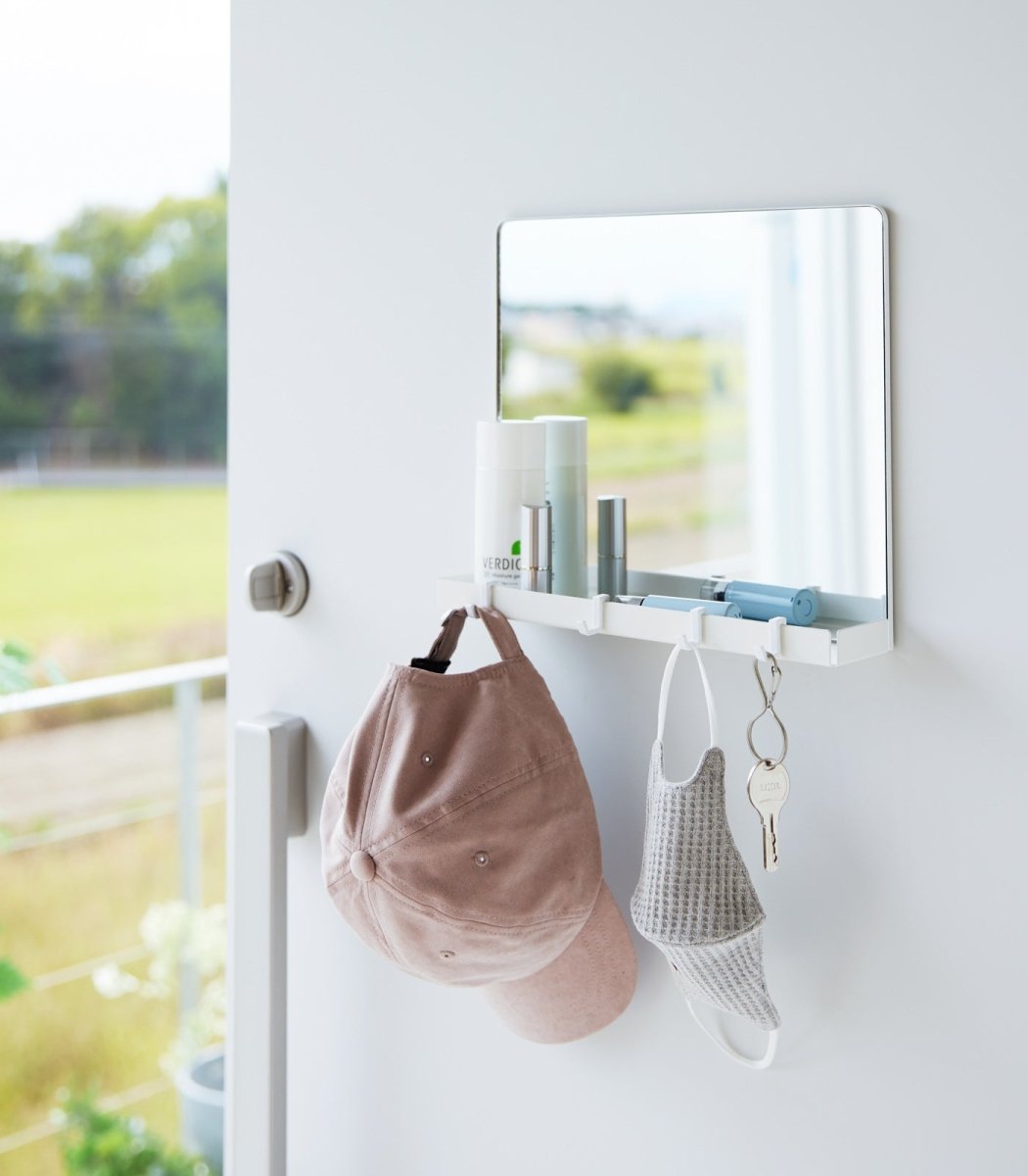 Yamazaki Home Magnetic Mirror with Key Storage Rack