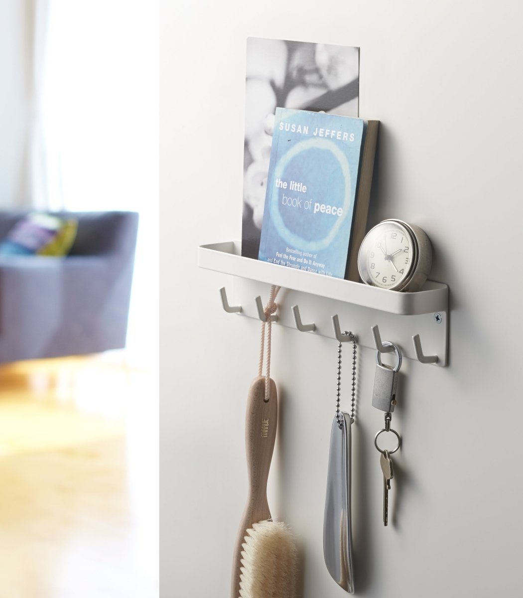Magnetic Steel Key Rack with Shelf for Entryway | lily & onyx