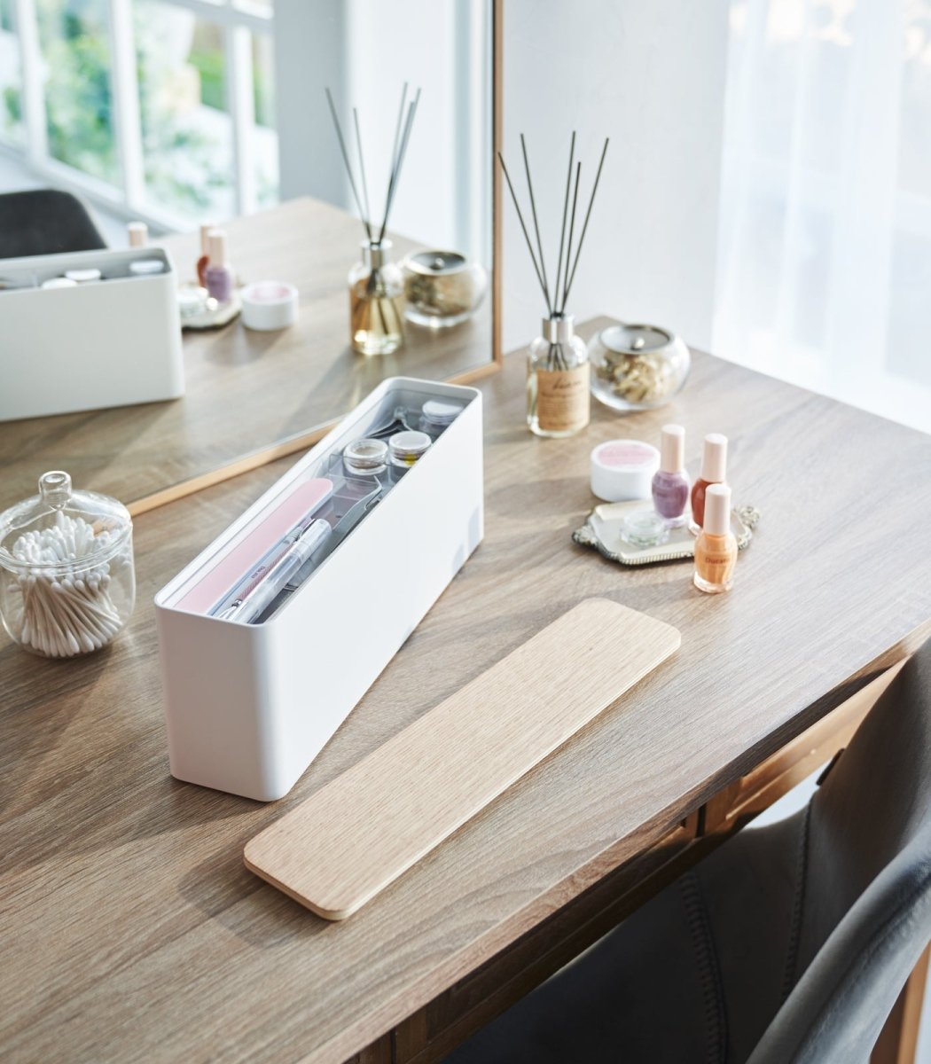 Yamazaki Home Nail Polish Organizer with Wood Lid