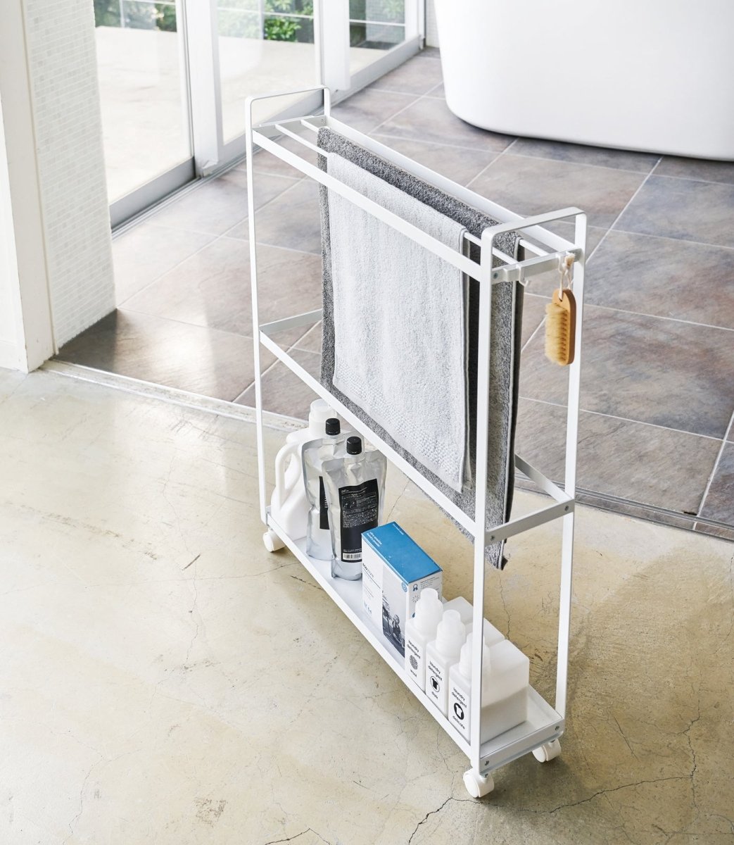 Yamazaki Home Rolling Steel Towel Rack, 33" H