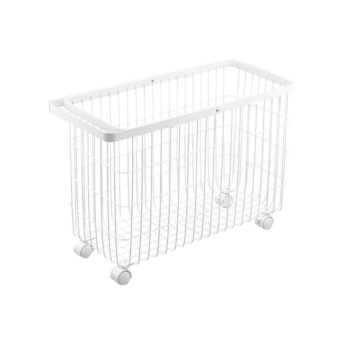 Yamazaki Home Rolling Wire Laundry Basket, 14.8" H