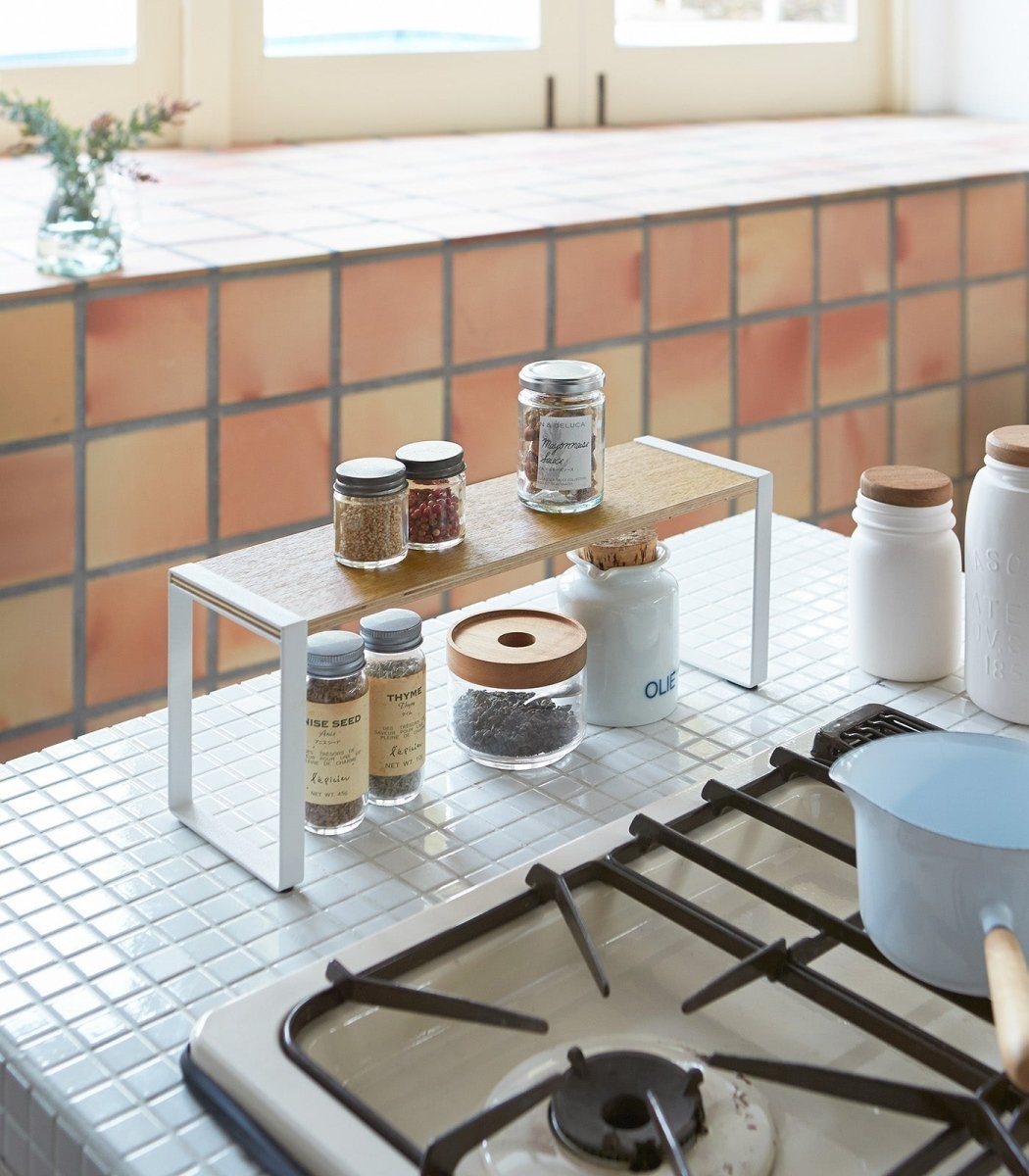 Yamazaki Home Single - Tier Steel & Wood Riser