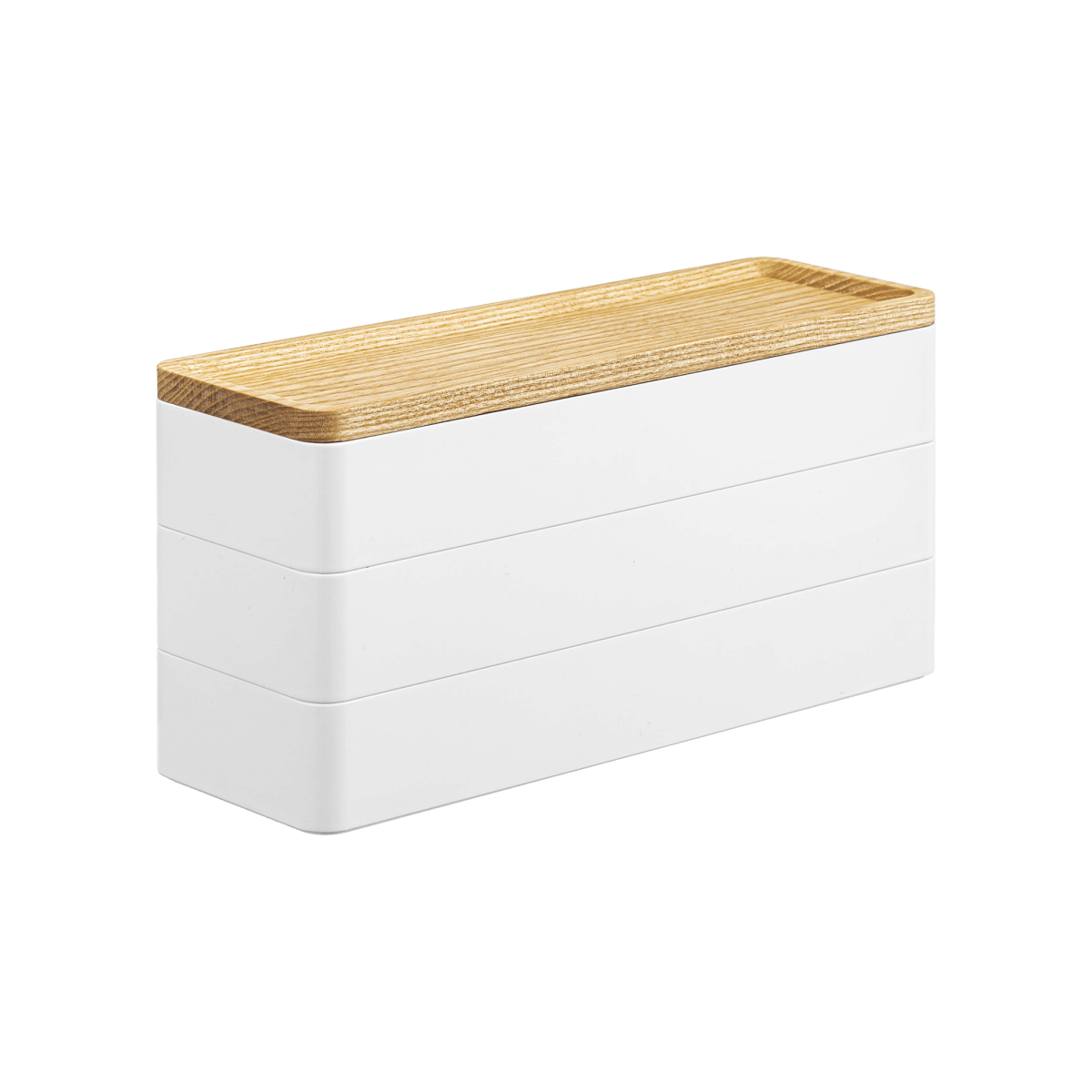 Yamazaki Home Stackable Jewelry Organizer Case - Wood & Resin with Dividers