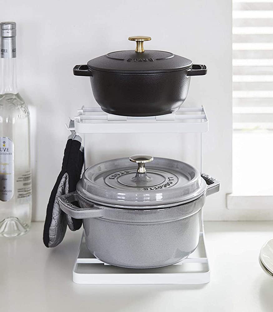 Yamazaki Home Two - Tier Pot Rack - Steel