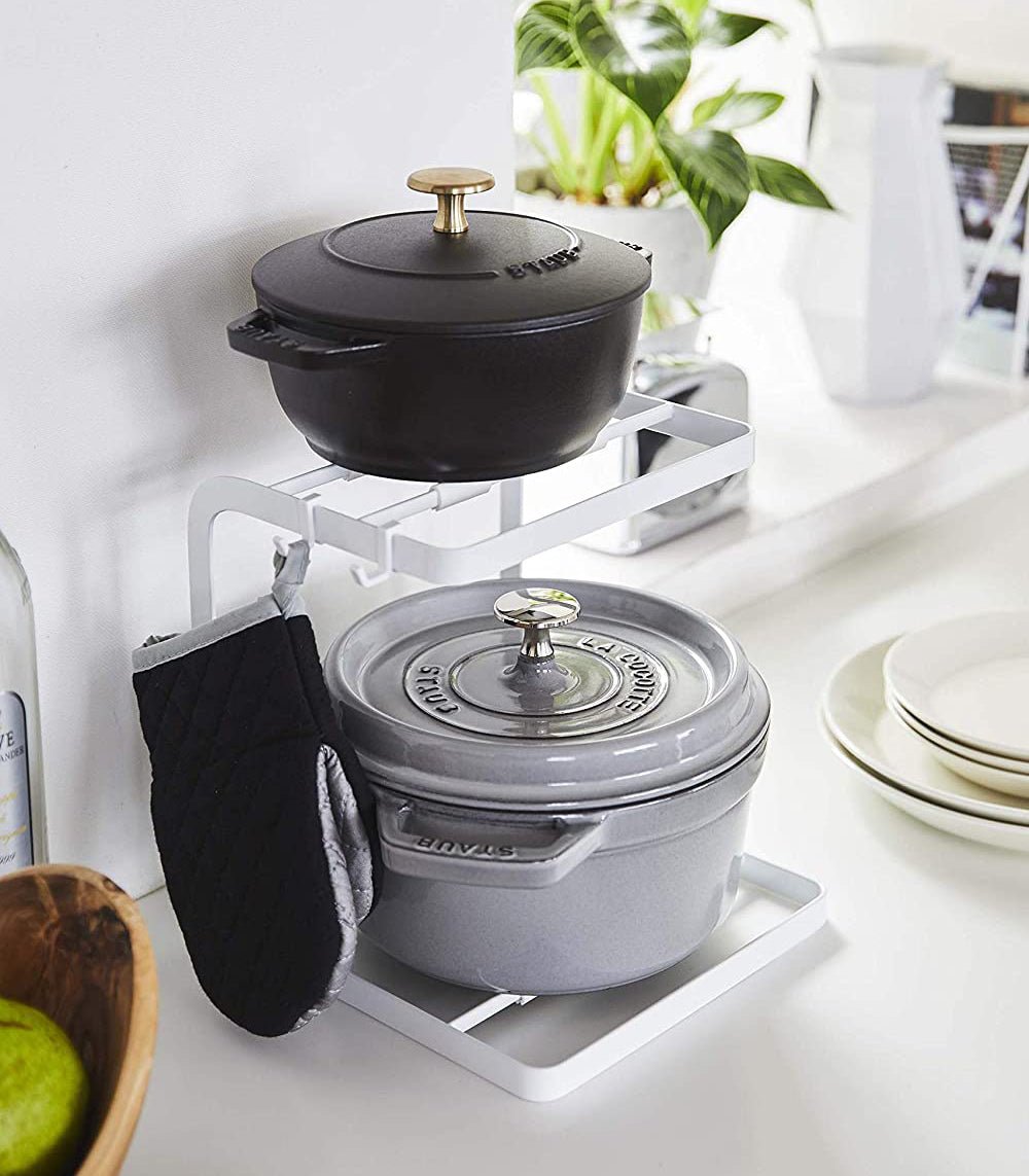 Yamazaki Home Two - Tier Pot Rack - Steel