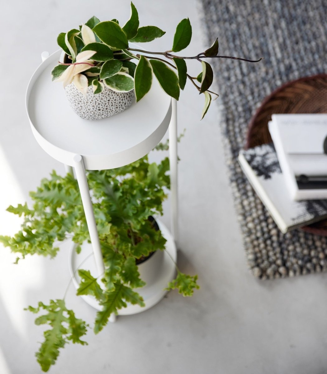 Yamazaki Home Two - Tier Steel Rolling Plant Stand, 28"H