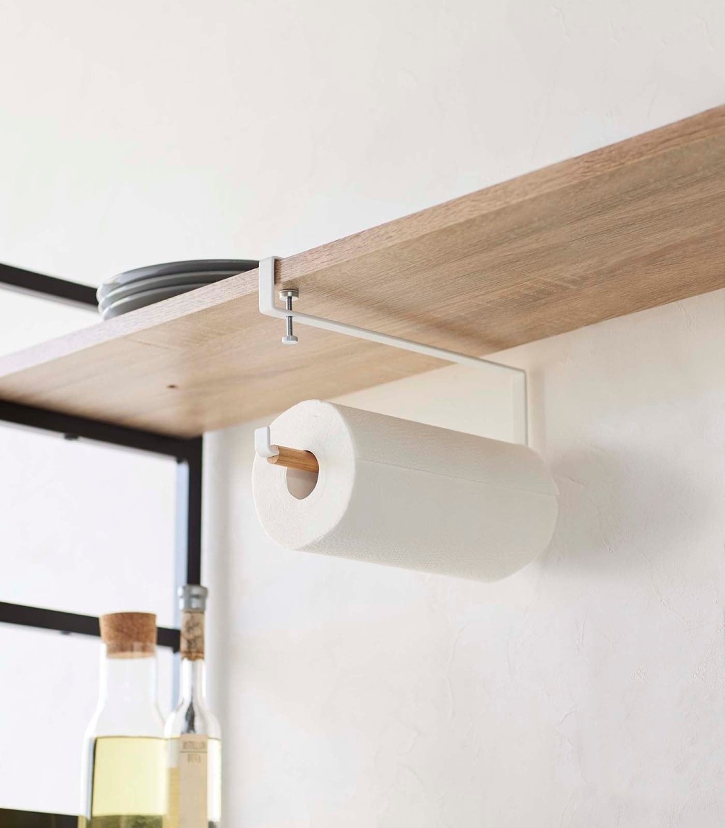 Yamazaki Home Undershelf Paper Towel Holder - Steel + Wood