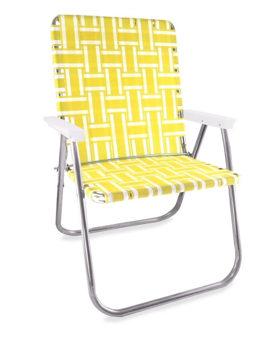 Lawn Chair USA Yellow and White Stripe Magnum Chair - lily & onyx