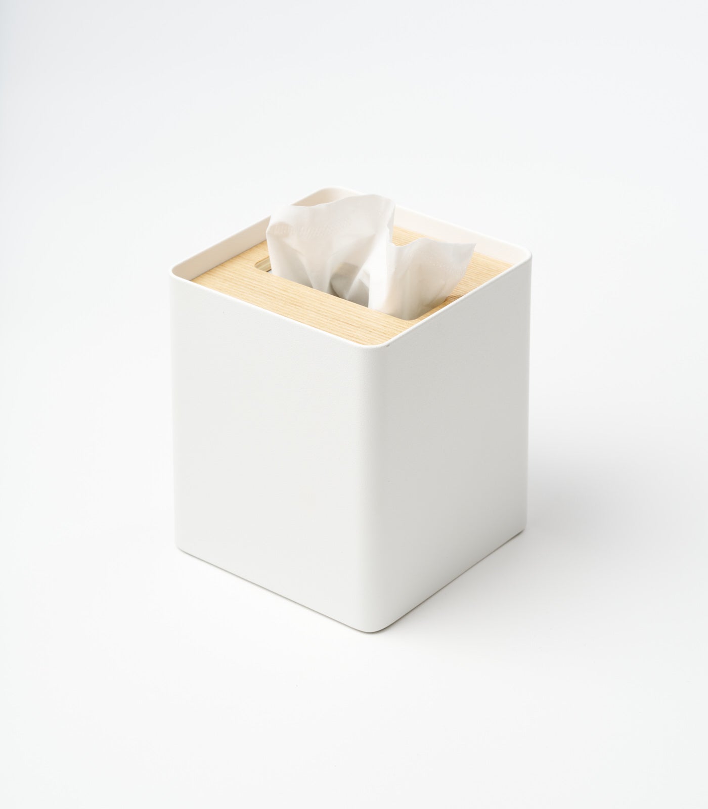Steel & Wood Square Tissue Box Cover