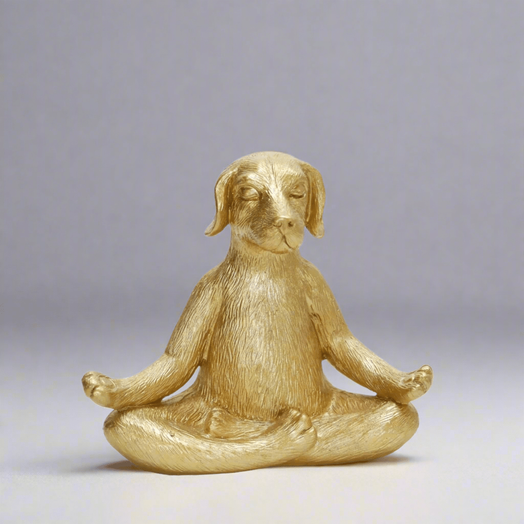 Sagebrook Home Yoga Dog Figurine in Gold, 7"