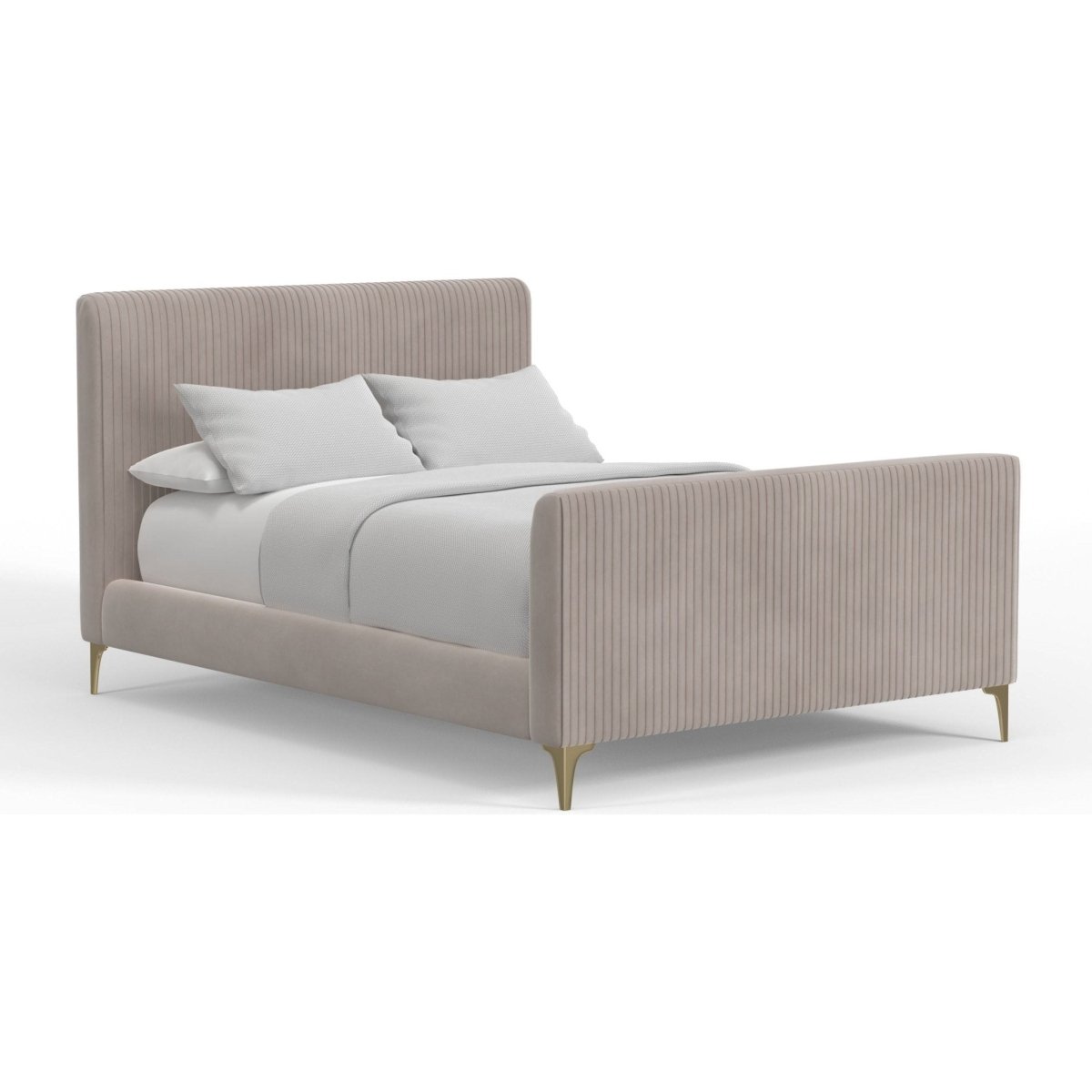 Alpine Furniture Zaldy Platform Bed, Light Grey - lily & onyx