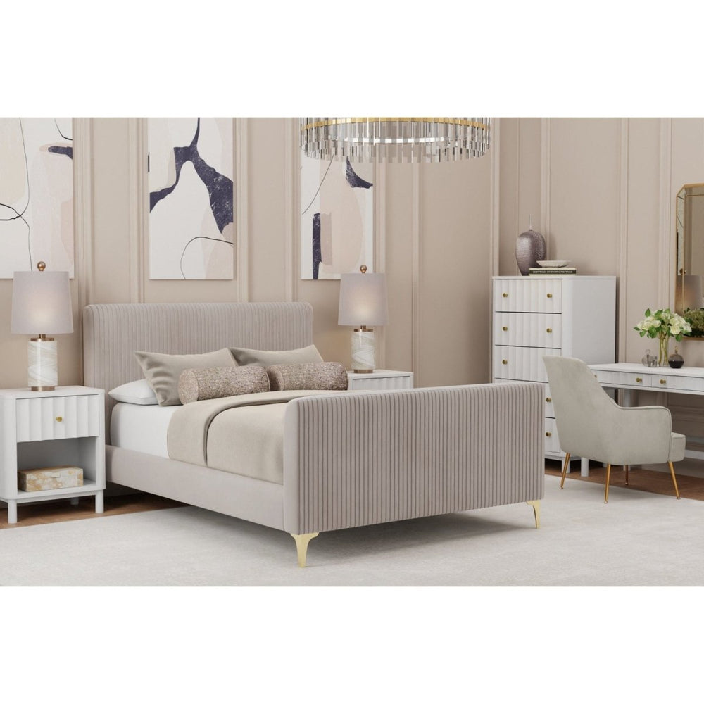 Alpine Furniture Zaldy Platform Bed, Light Grey - lily & onyx