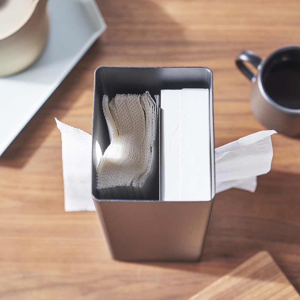 
                      
                        Two-Sided Steel & Wood Tissue Case
                      
                    