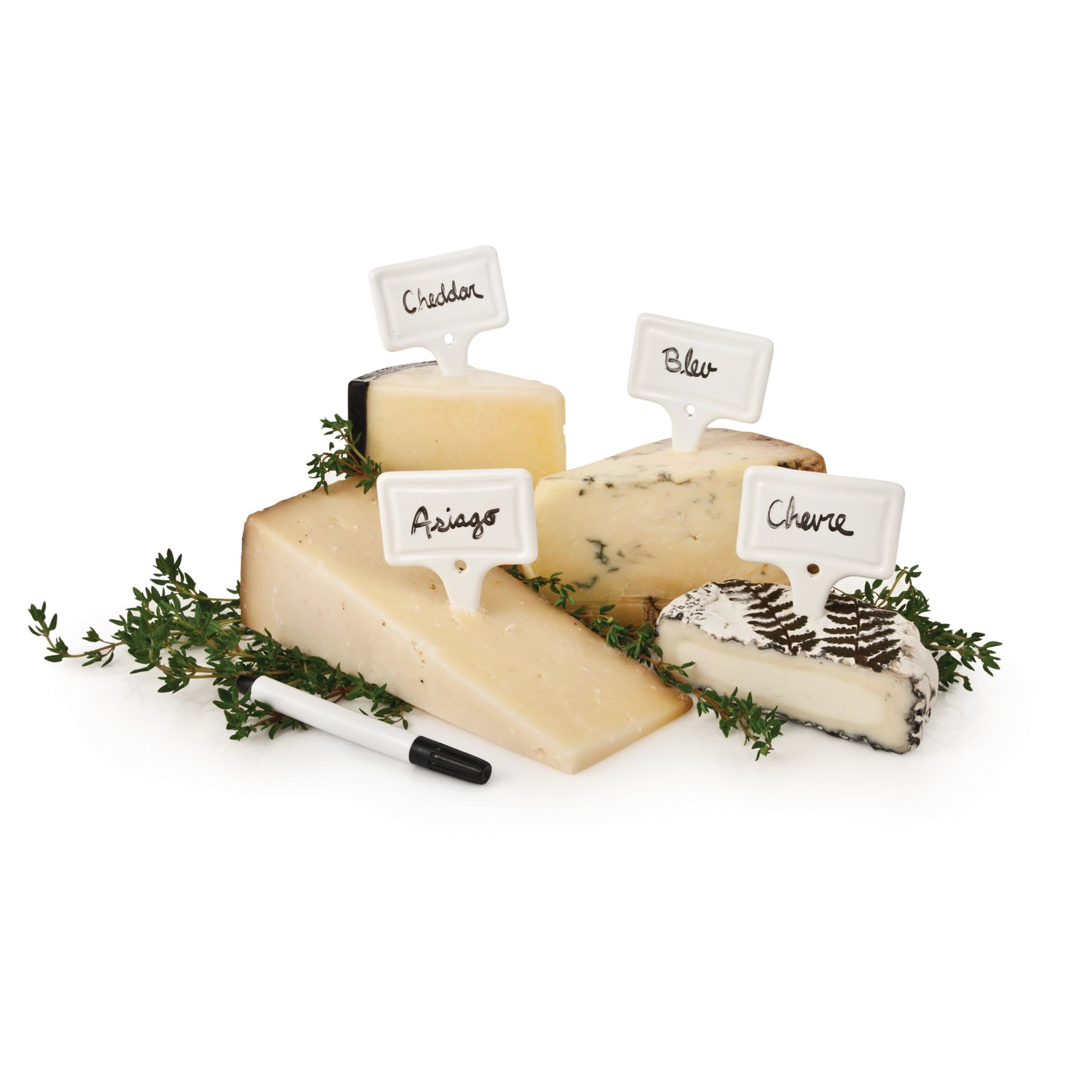 Tag Ceramic Cheese Labels, Set of 4