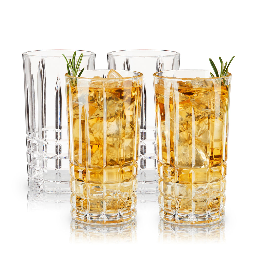 Highland Crystal Highball Glasses, Set of 4