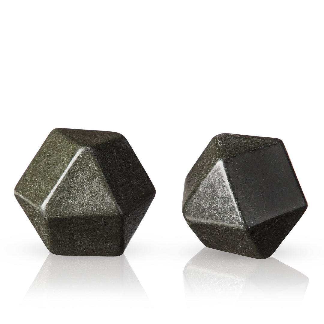 Viski Large Hexagonal Basalt Stones, Set of 2 - lily & onyx