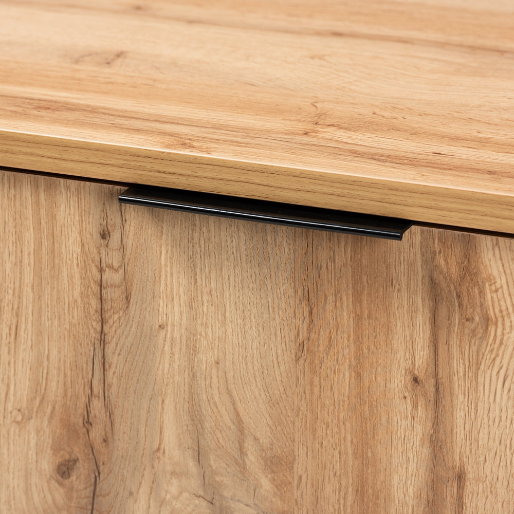 
                      
                        Baxton Studio Industrial Oak Finished Wood And Black Metal 3 Drawer Sideboard Buffet - lily & onyx
                      
                    