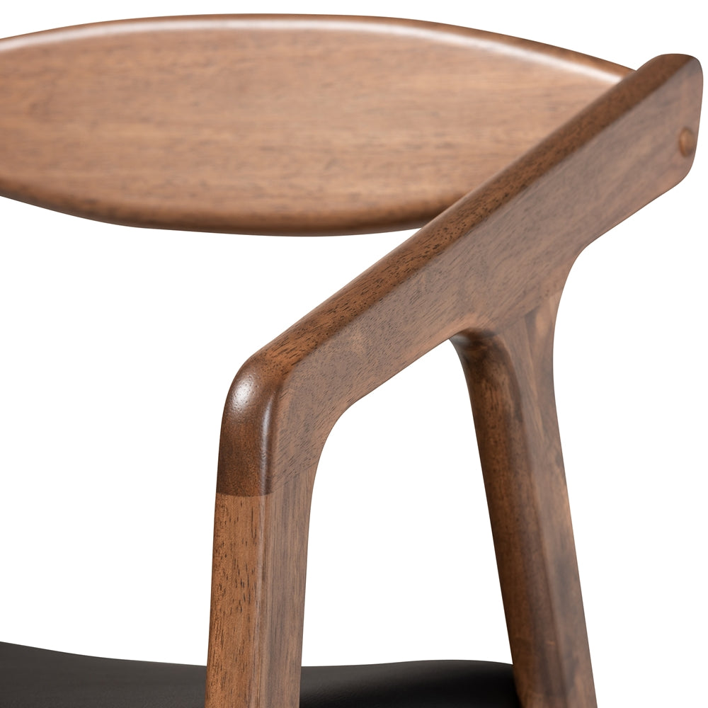 
                      
                        Baxton Studio Harland Mid Century Modern Faux Leather & Walnut Brown Finished Wood 2 Piece Dining Chair Set - lily & onyx
                      
                    