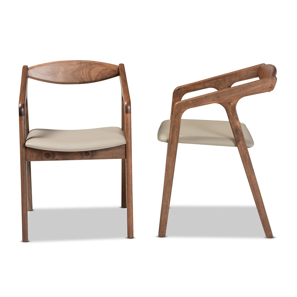 
                      
                        Baxton Studio Harland Mid Century Modern Faux Leather & Walnut Brown Finished Wood 2 Piece Dining Chair Set - lily & onyx
                      
                    