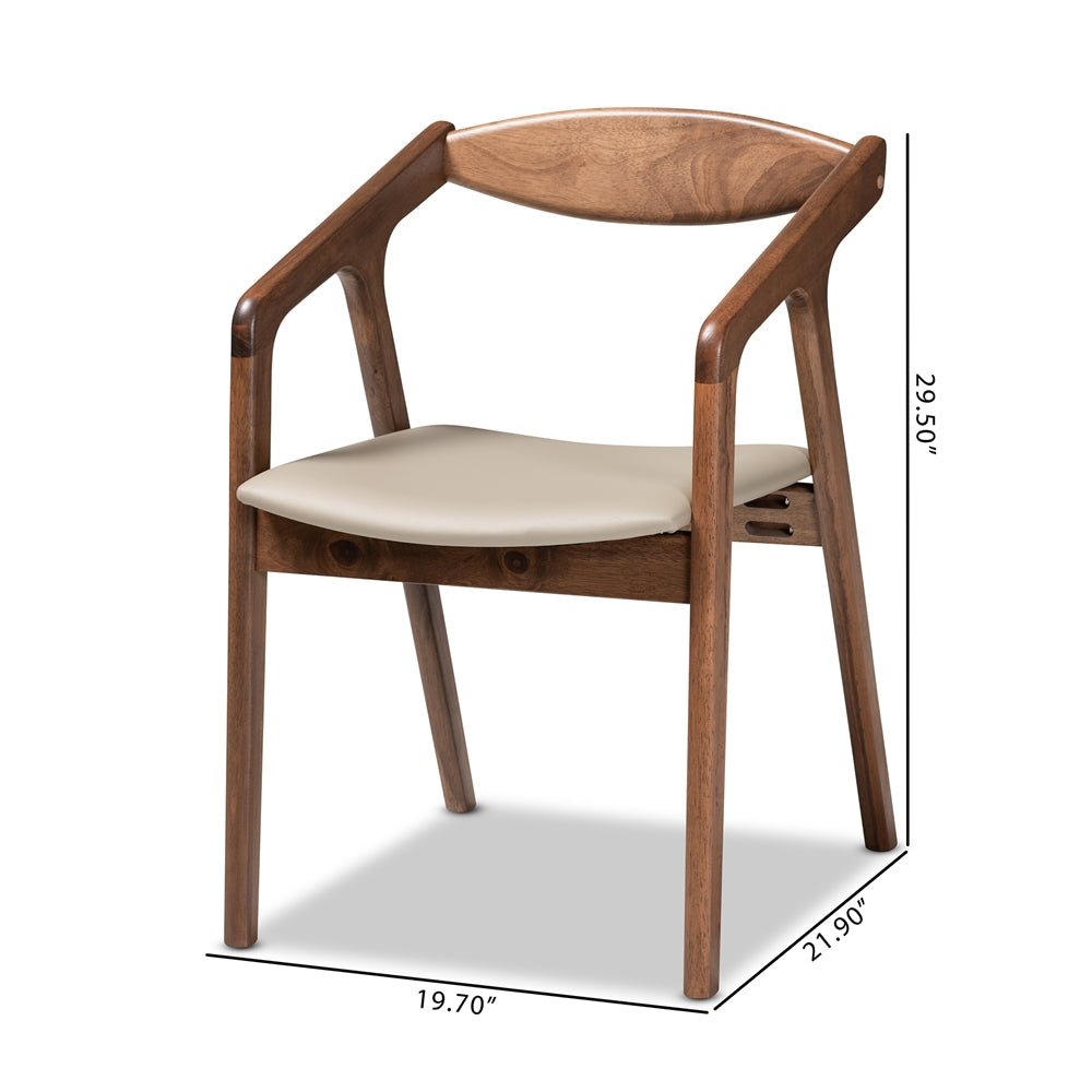
                      
                        Baxton Studio Harland Mid Century Modern Faux Leather & Walnut Brown Finished Wood 2 Piece Dining Chair Set - lily & onyx
                      
                    