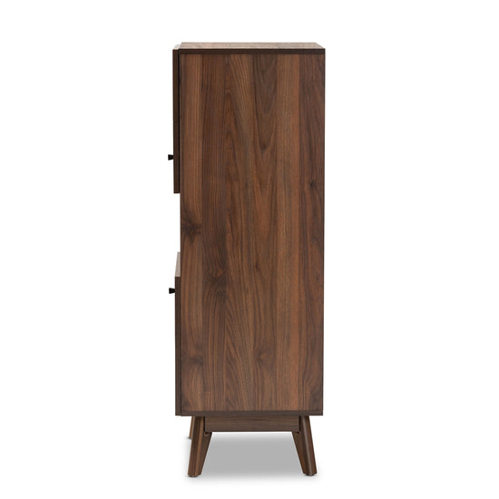 Baxton Studio Hartman Mid Century Modern Walnut Brown Finished Wood Storage Cabinet - lily & onyx