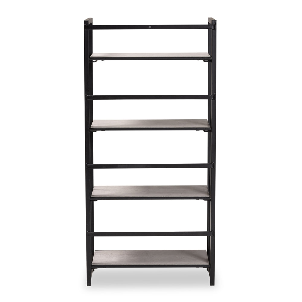 
                      
                        Baxton Studio Lakota Modern Industrial Light Grey Finished Wood And Black Metal 4 Tier Display Shelf - lily & onyx
                      
                    