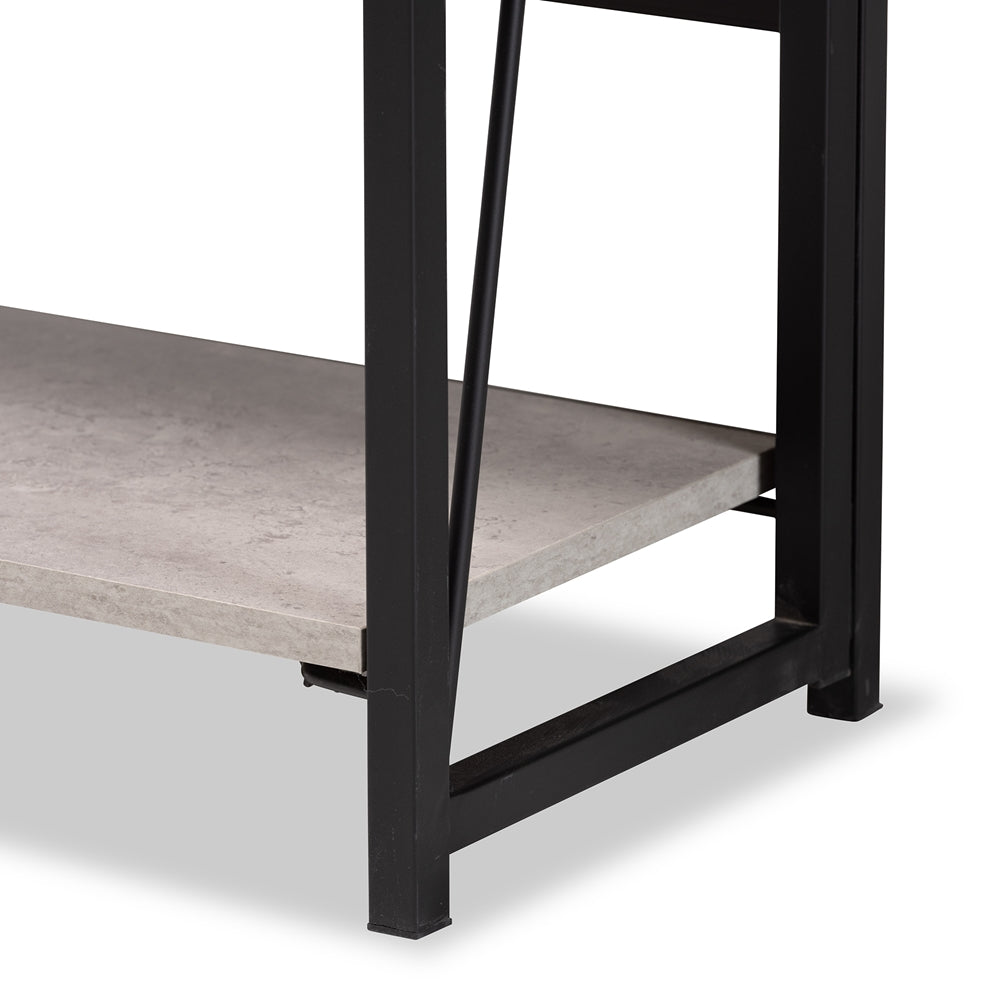 
                      
                        Baxton Studio Lakota Modern Industrial Light Grey Finished Wood And Black Metal 4 Tier Display Shelf - lily & onyx
                      
                    