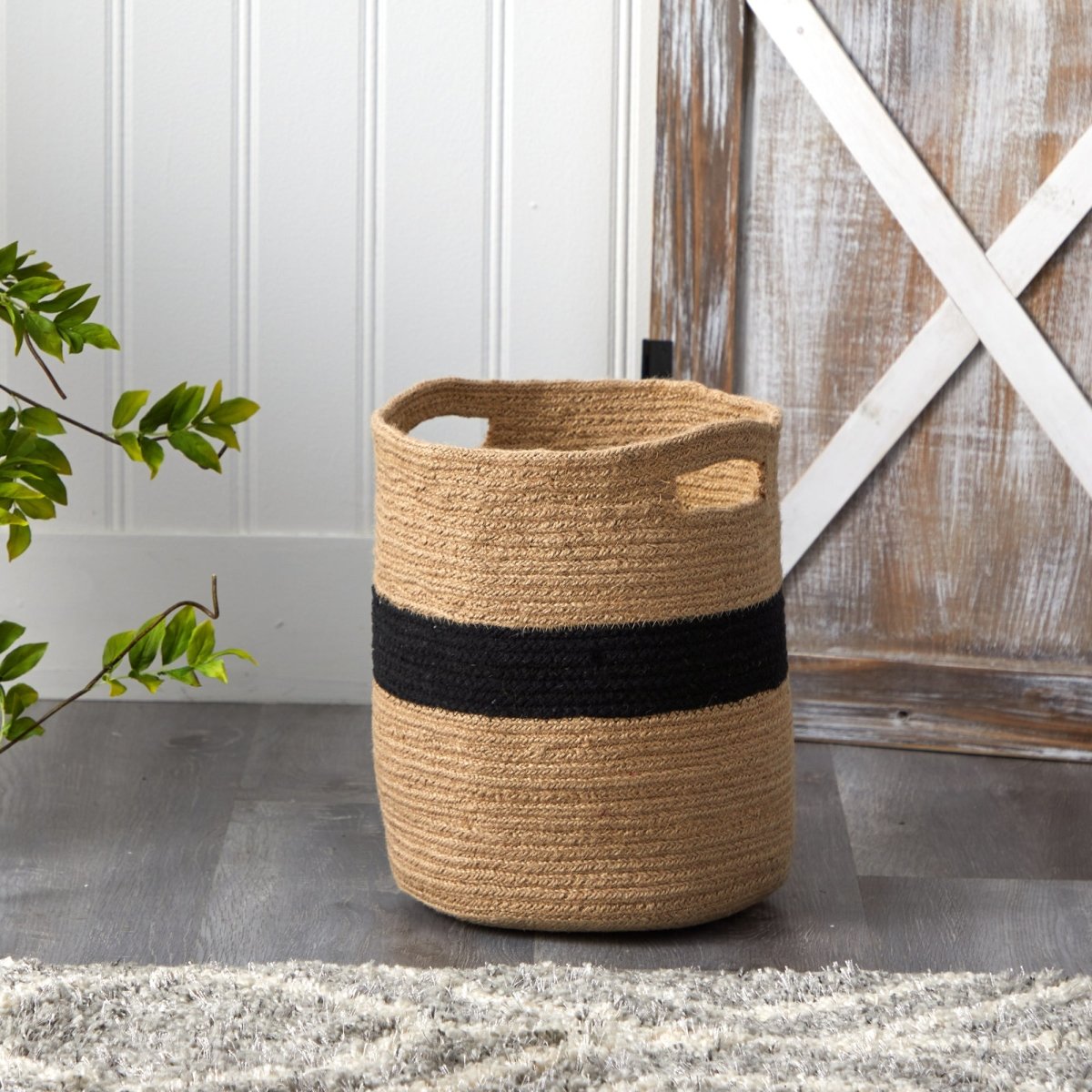 Nearly Natural 13.5” Handmade Natural Cotton Basket - lily & onyx