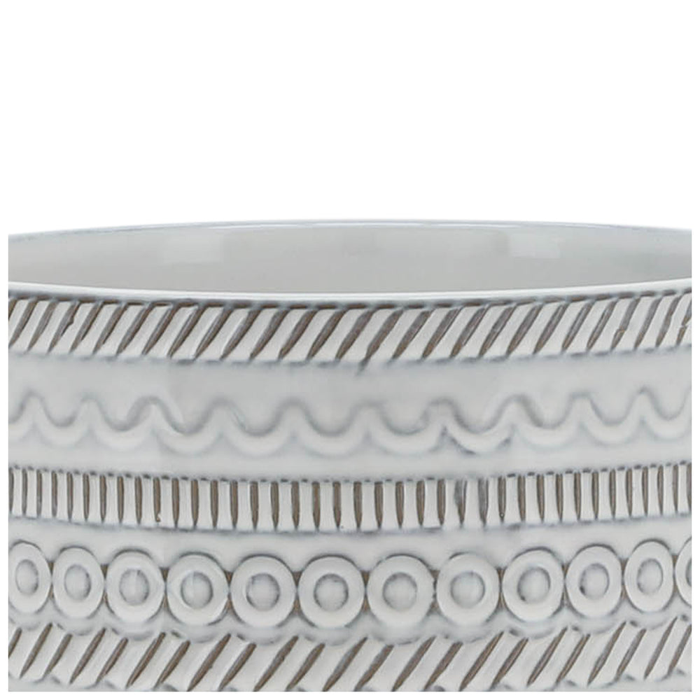 
                      
                        Sagebrook Home Ivory Ceramic Planter with Tribal Inspired Design and Wood Stand - lily & onyx
                      
                    