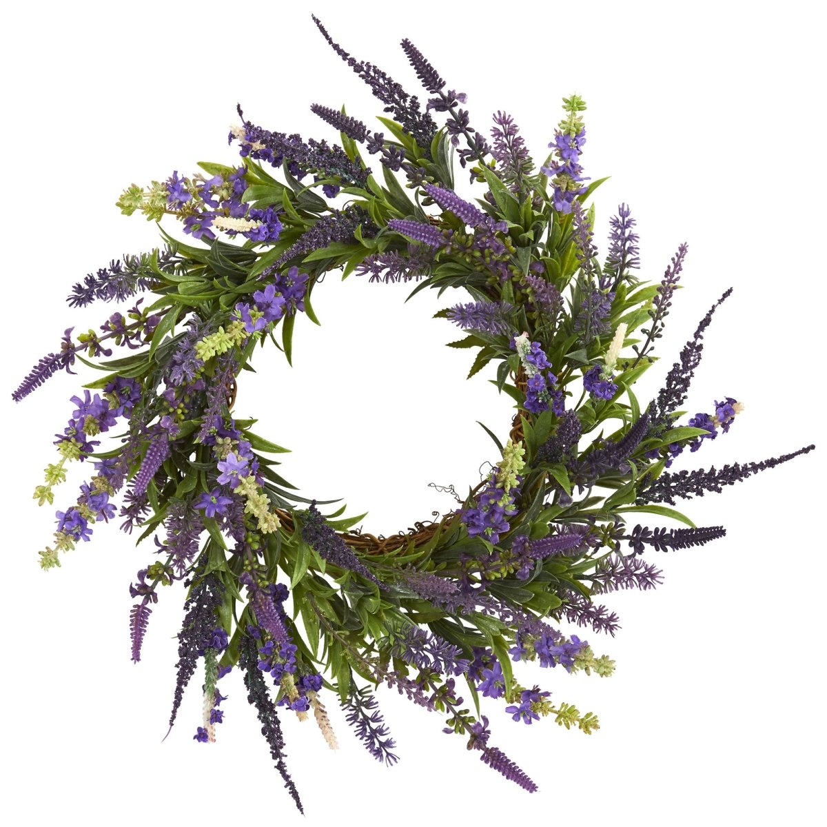 Nearly Natural 18" Lavender Wreath - lily & onyx