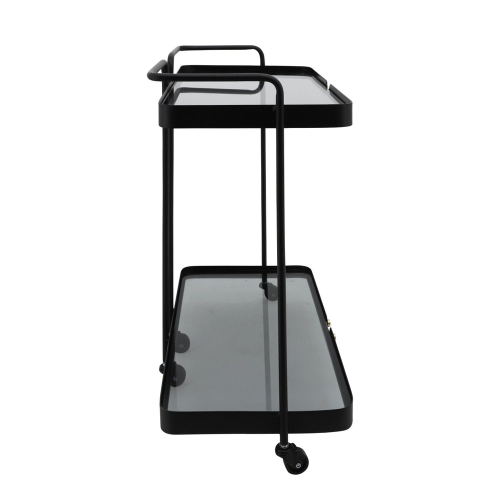 
                      
                        Sagebrook Home 2-Tier Metal Bar Cart with Smokey Glass Shelves, Black, 27"H - lily & onyx
                      
                    